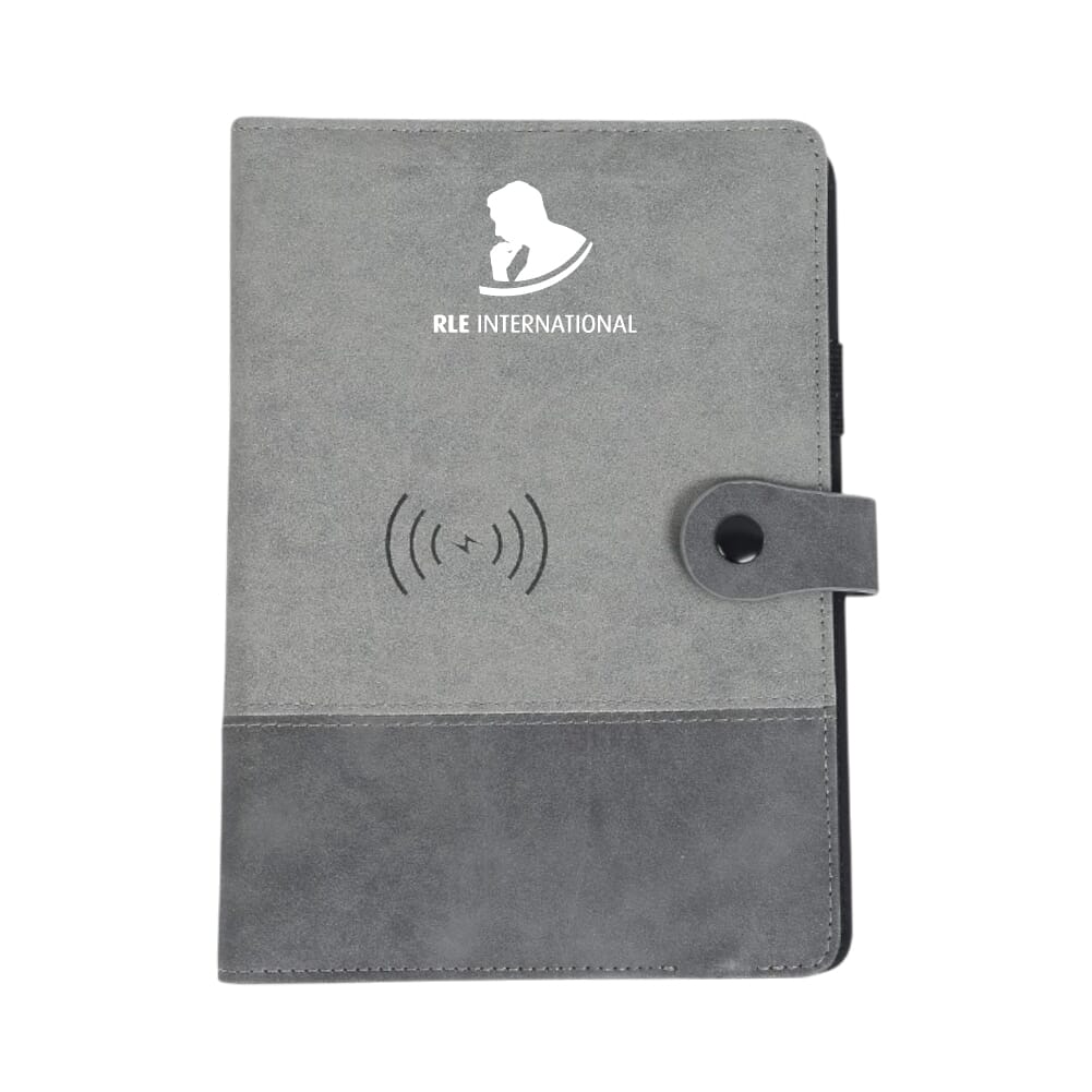 Fuzo Nimble 8000 mAh Power Bank Notebook with 15W Wireless Charger- Grey